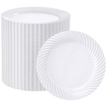 Pratos de plástico FOCUSLINE de 7 polegadas e 100 unidades brancos para salada Pratos de plástico FOCUSLINE de 7 polegadas e 100 unidades brancos para salada
