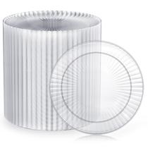 Pratos de plástico FOCUSLINE de 7 polegadas e 100 unidades transparentes para salada Pratos de plástico FOCUSLINE de 7 polegadas e 100 unidades transparentes para salada