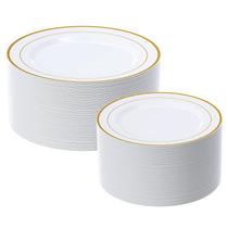Pratos de plástico FOCUSLINE Gold, conjunto de 60 (30 para jantar, 25 cm, +30 para salada, 18 cm)
