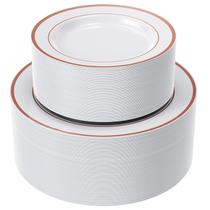 Pratos de plástico FOCUSLINE Rose Gold 120 unidades (60 para jantar e 60 para sobremesas) Pratos de plástico FOCUSLINE Rose Gold 120 unidades (60 para jantar e 60 para sobremesas)