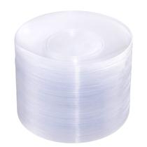 Pratos de plástico Hioasis 100 unidades de 19 cm transparentes para festas descartáveis Pratos de plástico Hioasis 100 unidades de 19 cm transparentes para festas descartáveis
