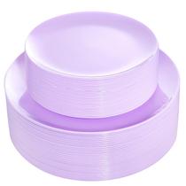 Pratos de plástico KIRE Purple descartáveis 60PCS para casamento