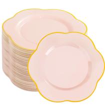 Pratos de plástico Liacere Pink Dessert 7 polegadas 100 unidades Pratos de plástico Liacere Pink Dessert 7 polegadas 100 unidades