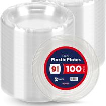 Pratos de plástico Munfix 100 Clear 23cm para jantar descartável