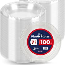 Pratos de plástico Munfix 100 Pack Clear 18 cm descartáveis