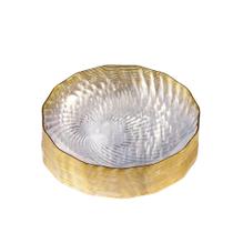 Pratos de plástico PLASTICPRO Elegant de 7 polegadas transparentes com borda dourada x30 Pratos de plástico PLASTICPRO Elegant de 7 polegadas transparentes com borda dourada x30