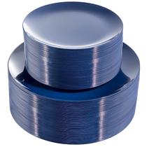 Pratos de plástico PULOTE Blue 100PCS (jantar de 50x26cm e salada de 50x19cm)