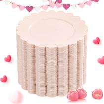 Pratos de plástico SUT 72 unidades, rosa, descartáveis, 19 cm (pacote com 72)