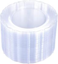 Pratos de plástico U-QE Clear de 10 polegadas, 60 peças, laváveis e reutilizáveis