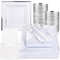 Pratos de prata Festiva 350 unidades - 50 pratos de jantar 50 sobremesas Pratos de prata Festiva 350 unidades - 50 pratos de jantar 50 sobremesas