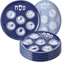 Pratos de semente de Páscoa Jingmore Plastic Pesach 25,2 cm, pacote com 6 Pratos de semente de Páscoa Jingmore Plastic Pesach 25,2 cm, pacote com 6