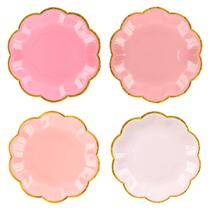 Pratos de sobremesa AimFun Gradient Pink 18 cm, pacote com 48 unidades