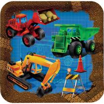 Pratos de sobremesa de papel Creative Converting Under Construction 8 ct