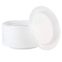 Pratos de sobremesa de plástico descartáveis PLASTICPRO 15 cm, pacote com 100 Pratos de sobremesa de plástico descartáveis PLASTICPRO 15 cm, pacote com 100