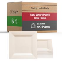 Pratos de sobremesa de plástico descartáveis Smarty Had A Party de 6,5 polegadas Pratos de sobremesa de plástico descartáveis Smarty Had A Party de 6,5 polegadas