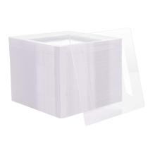 Pratos de sobremesa de plástico N9R 70PCS 16,5 cm quadrados transparentes x70
