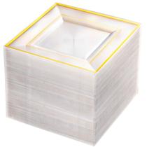 Pratos de sobremesa descartáveis BuCla Clear Gold 15 cm 100 unidades