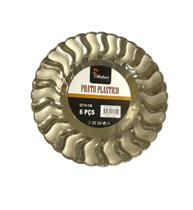 Pratos de Sobremesa Descartáveis Luxo - 12 Unidades