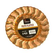 Pratos de Sobremesa Descartáveis Luxo - 18 unidades