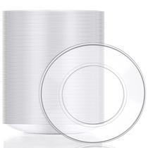 Pratos de sobremesa descartáveis Mimorou Clear Plastic 14 cm (200 unidades)