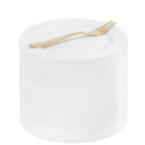 Pratos de sobremesa e garfos descartáveis dourados WELLIFE x100