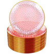 Pratos de sobremesa Rubtlamp rosa Gold 18 cm 100 unidades descartáveis