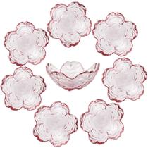 Pratos de vidro com molho de soja Sakura Sanbege, 8 unidades, rosa Pratos de vidro com molho de soja Sakura Sanbege, 8 unidades, rosa