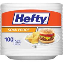 Pratos descartáveis de espuma Hefty 22,5 cm, 100 unidades, resistentes a vazamentos