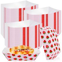 Pratos descartáveis de papel de morango 150 unidades Jingmore