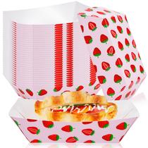 Pratos descartáveis de papel de morango Jingmore 500mL 500 unidades