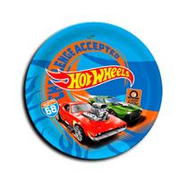 Pratos Descartáveis de Papel para Aniversário Comemoração - Hot Wheels - 8 Unidades - Festcolor