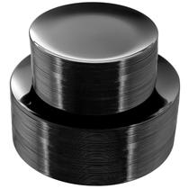 Pratos descartáveis de plástico preto PULOTE, 100 unidades jantar premium pesado, 50 pratos pretos, 50 pratos de sobremesa/salada ideais para festas, formaturas e Dia dos Pais