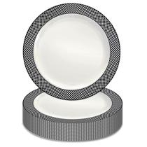 Pratos descartáveis de salada/sobremesa Boocikey Black Plastic 19cm