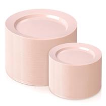 Pratos descartáveis FLOWERCAT Pink Plastic 200PCS para festa