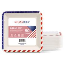 Pratos descartáveis Harvest Pack American Flag 24 cm 50 ct Pratos descartáveis Harvest Pack American Flag 24 cm 50 ct
