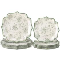 Pratos descartáveis Havawish Sage Green Paper 8" 10" 100 unidades Pratos descartáveis Havawish Sage Green Paper 8" 10" 100 unidades