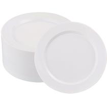 Pratos descartáveis ISFANGCO 50 unidades para 50 convidados 26 cm brancos Pratos descartáveis ISFANGCO 50 unidades para 50 convidados 26 cm brancos
