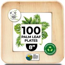 Pratos descartáveis KoalaLove Palm Leaf 20 cm, pacote com 100 Pratos descartáveis KoalaLove Palm Leaf 20 cm, pacote com 100
