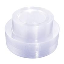 Pratos descartáveis Liacere Clear Plastic 120 peças