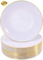 Pratos descartáveis Nervure Gold Plastic 26 cm 100 peças