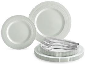 Pratos descartáveis OCCASIONS Chateau 150 unidades, conjunto para 25 convidados