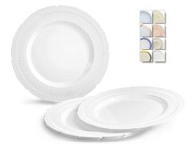 Pratos descartáveis OCCASIONS, pacote com 40 polegadas, 8,25", Chateau White