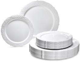 Pratos descartáveis OCCASIONS Vintage Wedding, pacote com 100