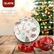 Pratos Descartáveis Plásticos Natal 15cm Biodegradável 10 Unidades Plastik