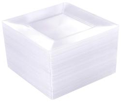 Pratos descartáveis WDF de plástico transparente 24 cm 60 unidades