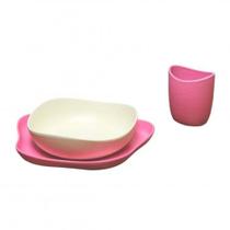 Pratos e copo rosa Kit Beco Alimentação Becothings Beco Things