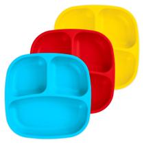 Pratos infantis Re-Play Deep-Walled Divided 19x19x3 cm, conjunto de 3