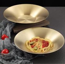 Pratos Para Risoto Massas Prato Fundo Tigela 19cm Dourado X-19