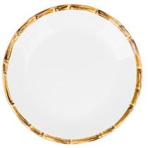 Pratos Sobremesa de Melamina Branca Linha Bambu 22cm 6un Bon Gourmet