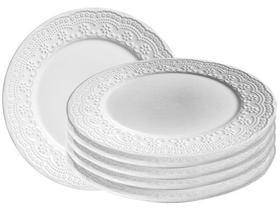 Pratos sobremesa madeleine branco porto brasil 6 unidades Pratos sobremesa madeleine branco porto brasil 6 unidades